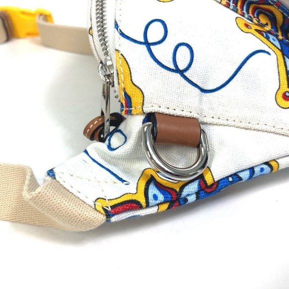 LOEWE anagram Waist Pouch Shoulder Bag PAULA'S IBIZA body bag White x Blue - Picture 14 of 16